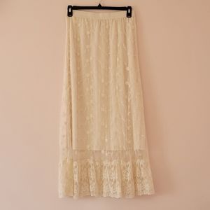 Long Cream Lace Cato Skirt